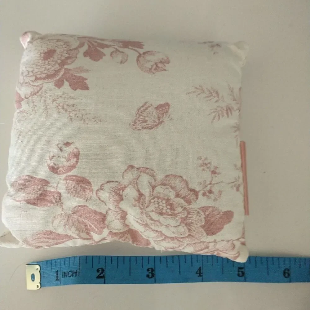 Crabtree&Evelyn Sachet Pillows Decor Pink Cabbage Rose Toile Wedding Ring*READ
